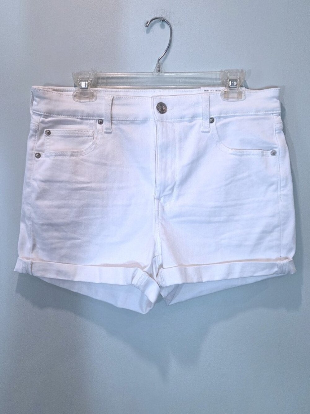NWT American Eagle Hi-Rise White Denim Shorts Size 32 (14)